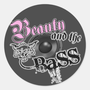 Adesivo Beleza e o logotipo baixo baixo da música das
