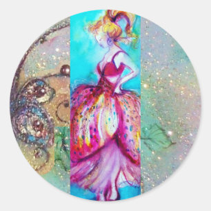 Adesivo BELEZA EM VESTIDO DE PINK / Planta de Borboleta M