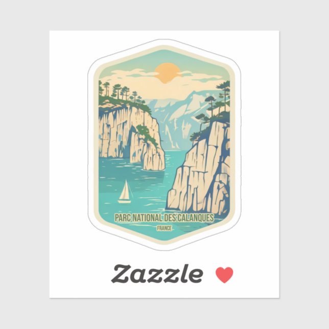 Adesivo Beleza Natural de Parc National Des Calanques (Folha)