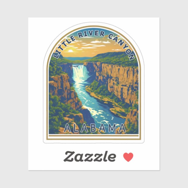 Adesivo Beleza natural do pequeno rio Canyon-Alabama (Folha)