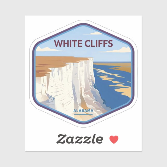 Adesivo Beleza Natural dos Clipes Brancos de Epes-Alabama (Folha)