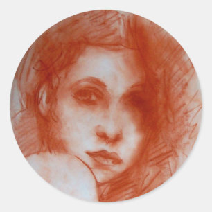 Adesivo BELEZA ROMÂNTICA / Retrato feminino em Sepia Brow