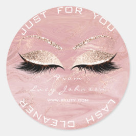 Adesivo Beleza Salon Glitter Cor de Rosa Manteiga Lashes C