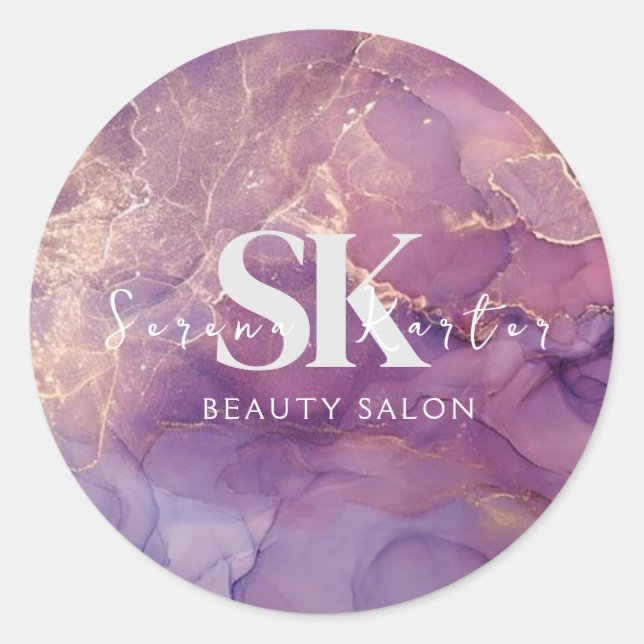 Adesivo Beleza Salon Marble Pink (Frente)
