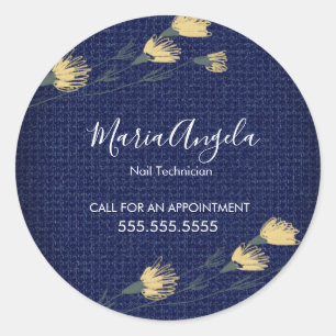 Adesivo Beleza salônica de Denim e Flores Selvagens 