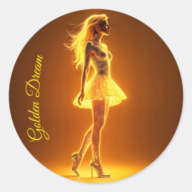 Adesivo Beleza Shimmering na arte de vestimenta de ouro na (Frente)