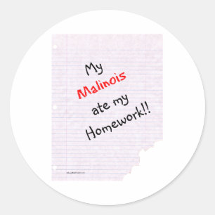 Adesivo Belga Malinois Ate My Homework - Sticker