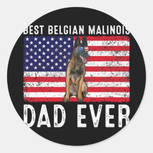 Adesivo Belga Malinois Pai EUA American Flag Belga
