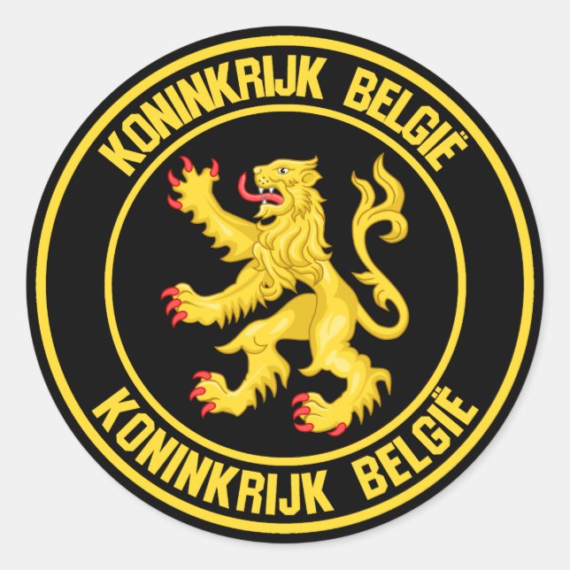 Adesivo Bélgica Round Emblem (Frente)