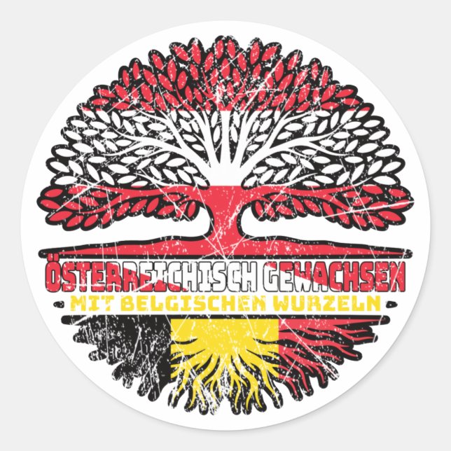 Adesivo Belgisch Österreichisch Österreich Baum (Frente)
