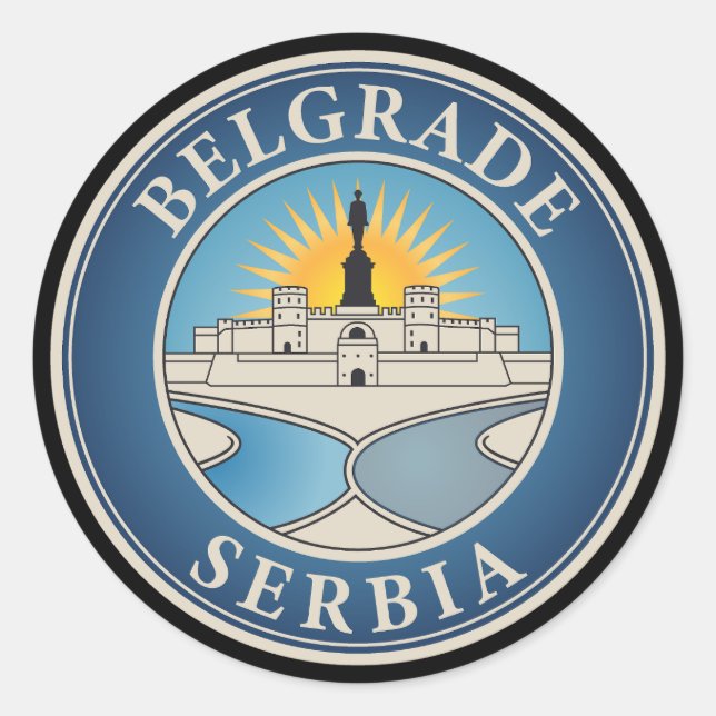 Adesivo Belgrado Sérvia Europa Oriental (Frente)