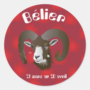 Adesivo Bélier 21 mars 20 Autocollants au avril