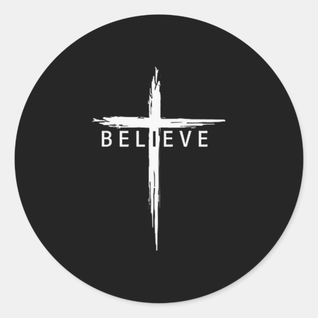 Adesivo Believe Christian Cross Jesus Christ Christians Me (Frente)