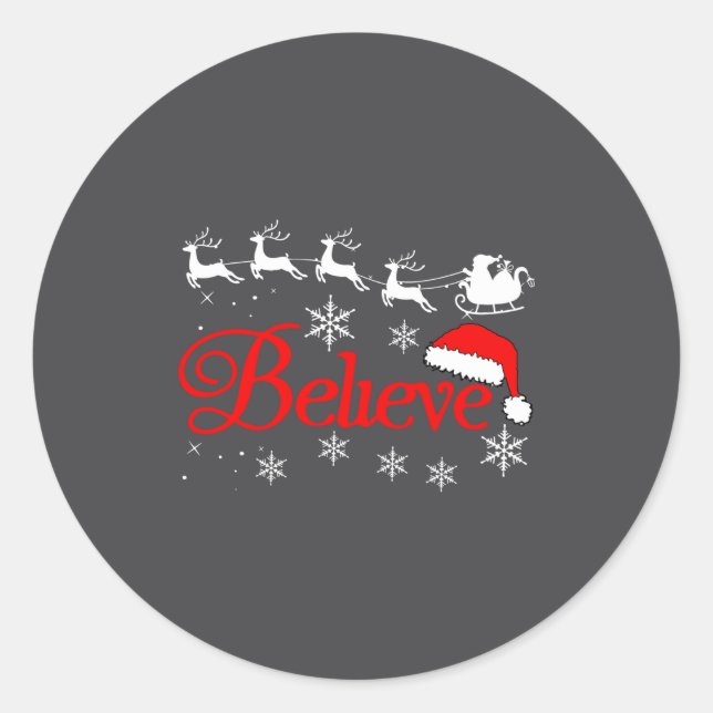 Adesivo Believe Christmas Xmas Santa Family Pajamas Holida (Frente)