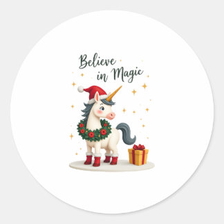 Adesivo Believe in Magic Festive Unicorn wearing a Christm