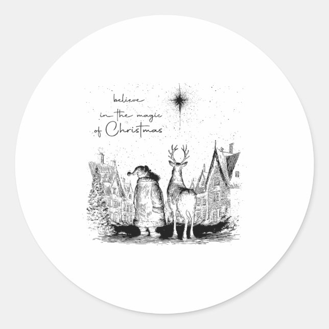 Adesivo Believe In The Magic Of Christmas Santa Reindeer X (Frente)
