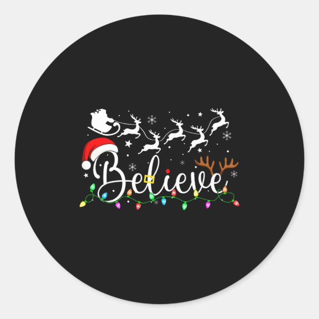 Adesivo Believe Santa Claus Believe Christmas Matching Paj (Frente)