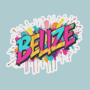 Adesivo Belize as férias de viagem de estilo de grafite do