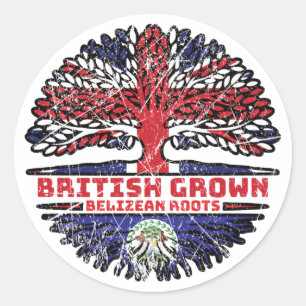 Adesivo Belize Belizean Uk (Reino Unido) - Árvore britânic