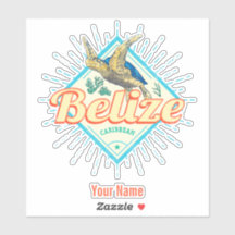 Belize Caribe Tartaruga Retroativa Vintage Souveni