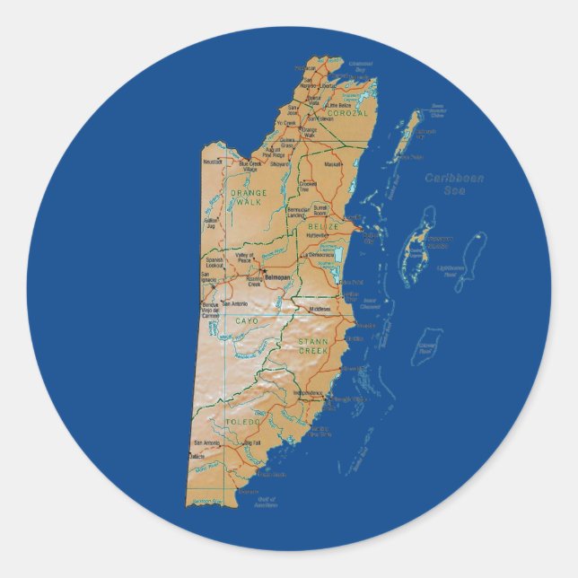 Adesivo Belize Map Sticker (Frente)