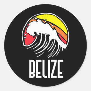 Adesivo Belize Vintage Anos 80 Retro Surf Beach Onda Gráfi