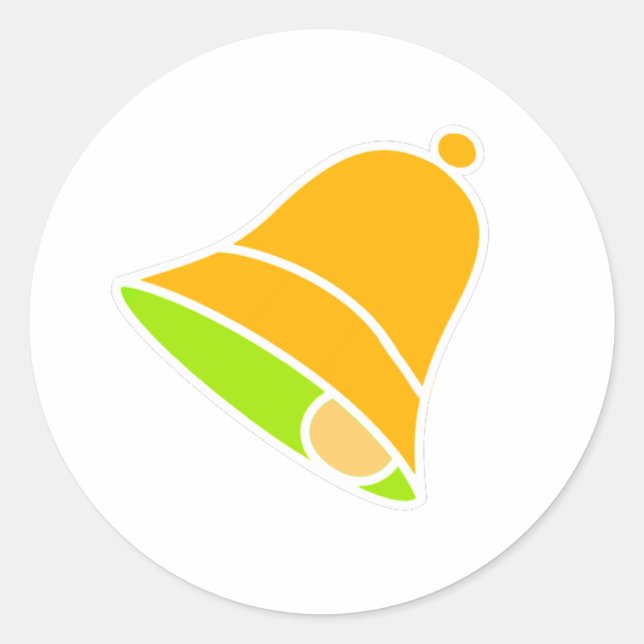 Adesivo Bell Dourado Esquerda Inv 45 graus O MUSEUM Zazzle (Frente)