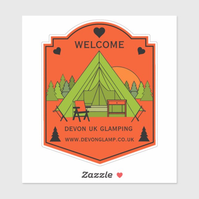 Adesivo Bell Tent Glamping Business (Folha)