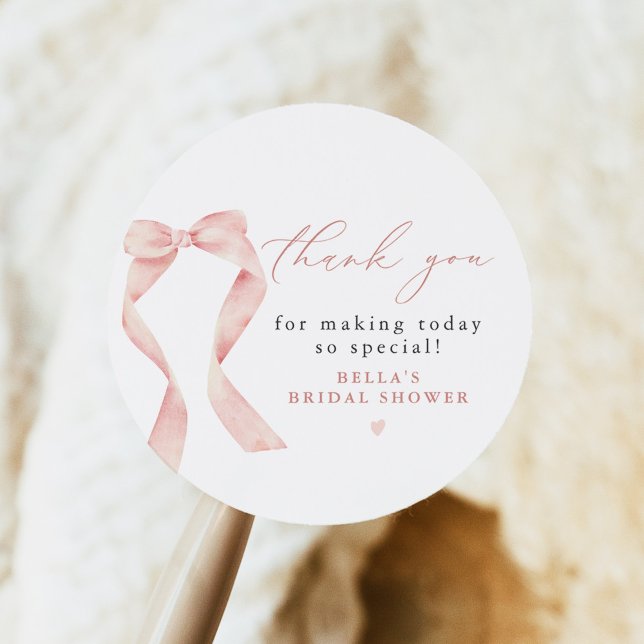 Adesivo BELLA Blush Bow Ela Está Casando Obrigada (Criador carregado)