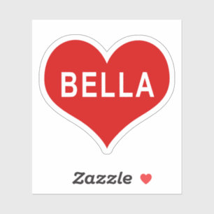Adesivo BELLA NAME Red Love Heart Vinyl Sticker