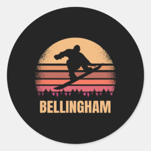 Adesivo Bellingham Washington Snowboard Snow Boarder Re