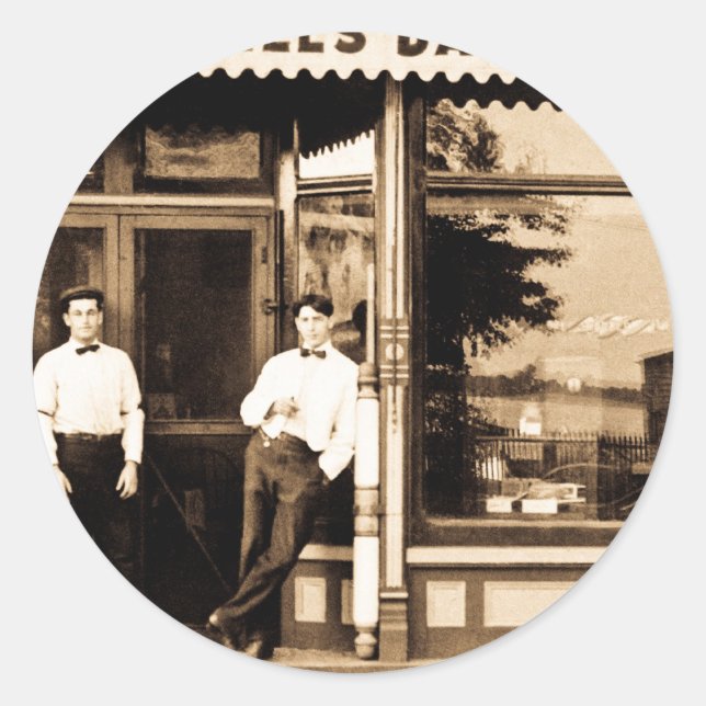 Adesivo Bell's Barber Compra Americana de Vintage (Frente)