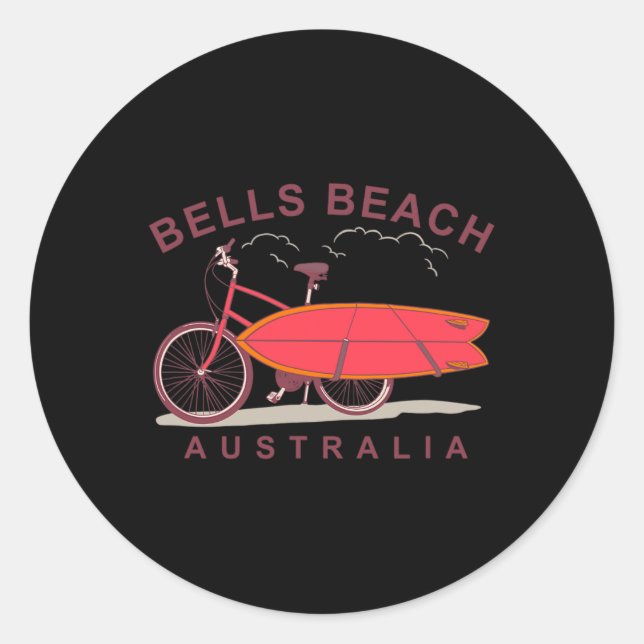 Adesivo Bells Beach Australia Surfboard Bike Surfer  (Frente)