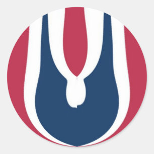 Adesivo Belo Abstrato de cor vermelho, branco, azul de tex