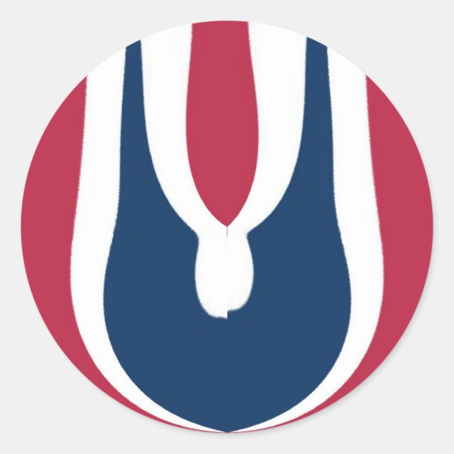 Adesivo Belo Abstrato de cor vermelho, branco, azul de tex (Frente)