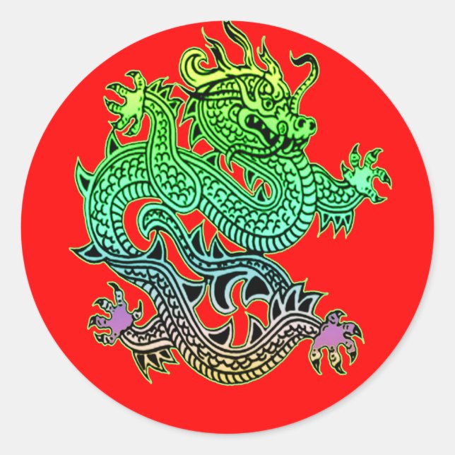 Adesivo Belo ano dos presentes do dragão (Frente)