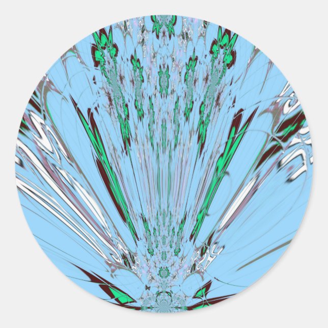 Adesivo Belo Aqua Azul Azul Incrível Arte Floral (Frente)