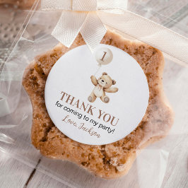 Adesivo Belo Balão do Urso Cute Teddy Primeiro Aniversário