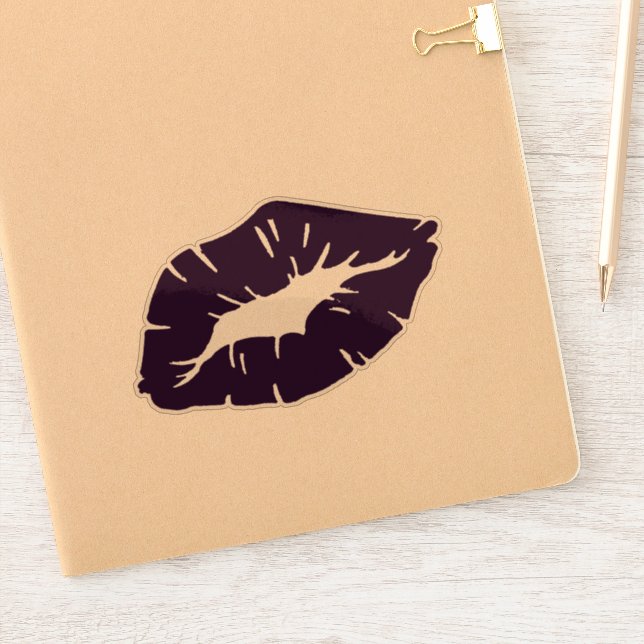 Adesivo Belo Beijo de Batom Roxo Isolado (Notebook)
