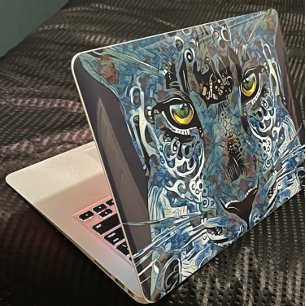 Adesivo Belo blues leopardo, ouro olhos colantes pele
