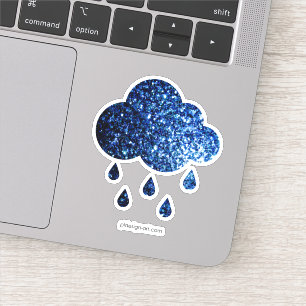 Adesivo Belo brilho azul escura brilha na nuvem de chuva