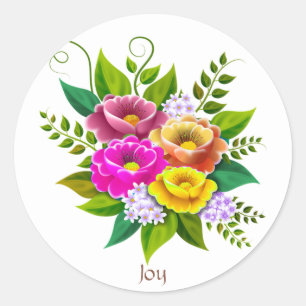 Adesivo Belo Buquê de Flores Coloridas
