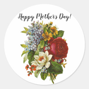 Adesivo Belo Buquê Romântico de Verão com Rosa vermelha