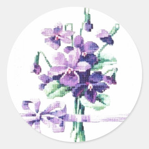 Adesivo Belo Buquê violeta vitoriano vitoriano