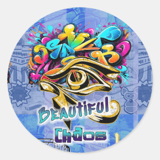 Adesivo Belo caos, redondo