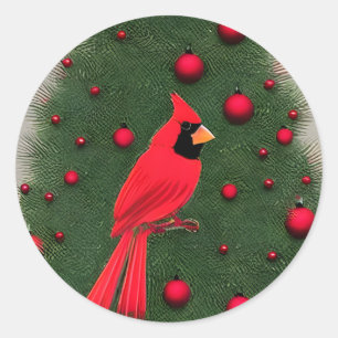 Adesivo Belo Cardeal Vermelho de Natal