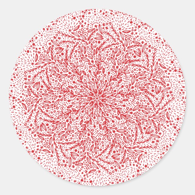 Adesivo Belo Carimbo de Natal da Estrela Vermelha (Frente)