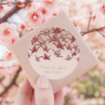 Adesivo Belo Casamento com Crane de Papel Vermelho<br><div class="desc">Belas e elegantes guindastes de papel tornam estes autocolantes ilustrados de casamento perfeitos para noivas modernas. Basta inserir seus próprios detalhes pessoais usando o recurso de personalização. Encontrar papel de carta de casamento e acessórios no meu compro.</div>