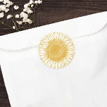 Adesivo Belo Casamento de Outono Amarelo Amarelo<br><div class="desc">Este belo adesivo de favoritos de casamento inspirado no outono apresenta um florescente de girassol amarelo. Esta adorável design é uma escolha fabulosa para um casamento russo,  mas elegante,  de verão/outono. Consulte a coleção para coordenar itens!</div>