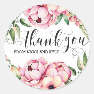 Adesivo Belo Casamento Floral Obrigado Stickers